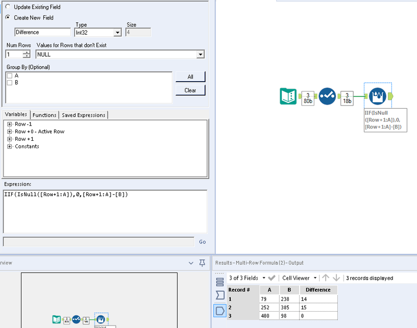 Solved Subtracting Row 1 In Column A With Row 2 In Column Alteryx Community